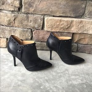 Enzo Angiolini Women’s Black Leather Eapresly Ankle Boots Stiletto Heels Size 8